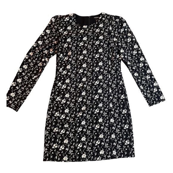 Club Monaco silk blend dress, zipper back, puff sleeve, size8 - Picture 2 of 3